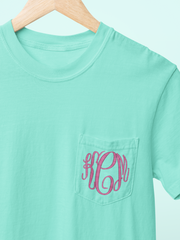 Monogrammed Comfort Colors Pocket Short Sleeve T-Shirt