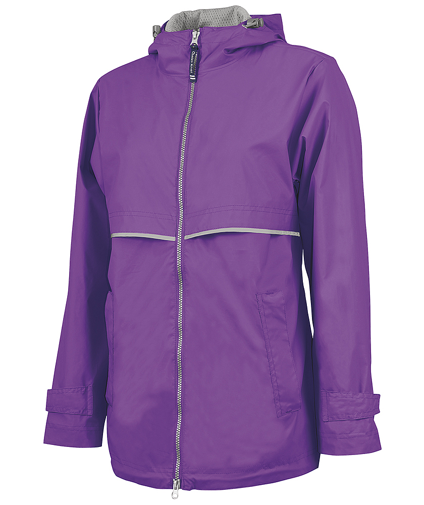 Monogrammed Ladies Rain Jacket - Purple