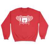 Leopard Hearts and Football Sweatshirt - Montgomery Central High School Indians