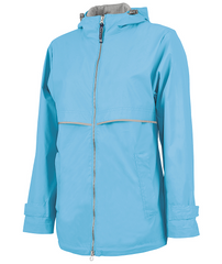 Monogrammed Ladies Rain Jacket - Wave Blue